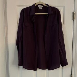 Van Heusen Dark Purple Casual Button Down Shirt